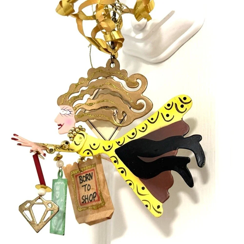 Karen Rossi Silvestri Animal Shopper Ornament Fanciful Flights Born To Shop